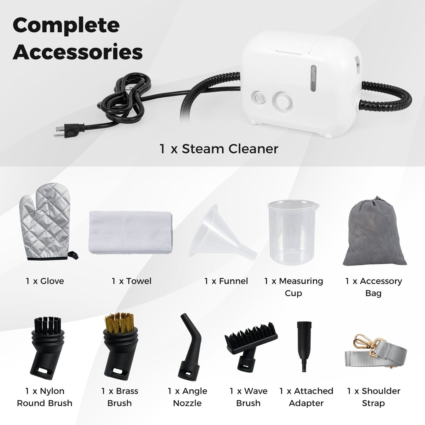 1500W Portable Steam Cleaner, 34 oz Water Tank, White Vacuums & Cleaners at Gallery Canada
