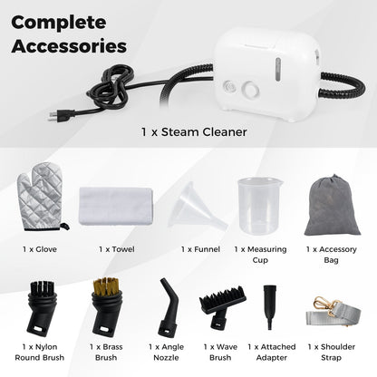 1500W Portable Steam Cleaner, 34 oz Water Tank, White Vacuums & Cleaners at Gallery Canada