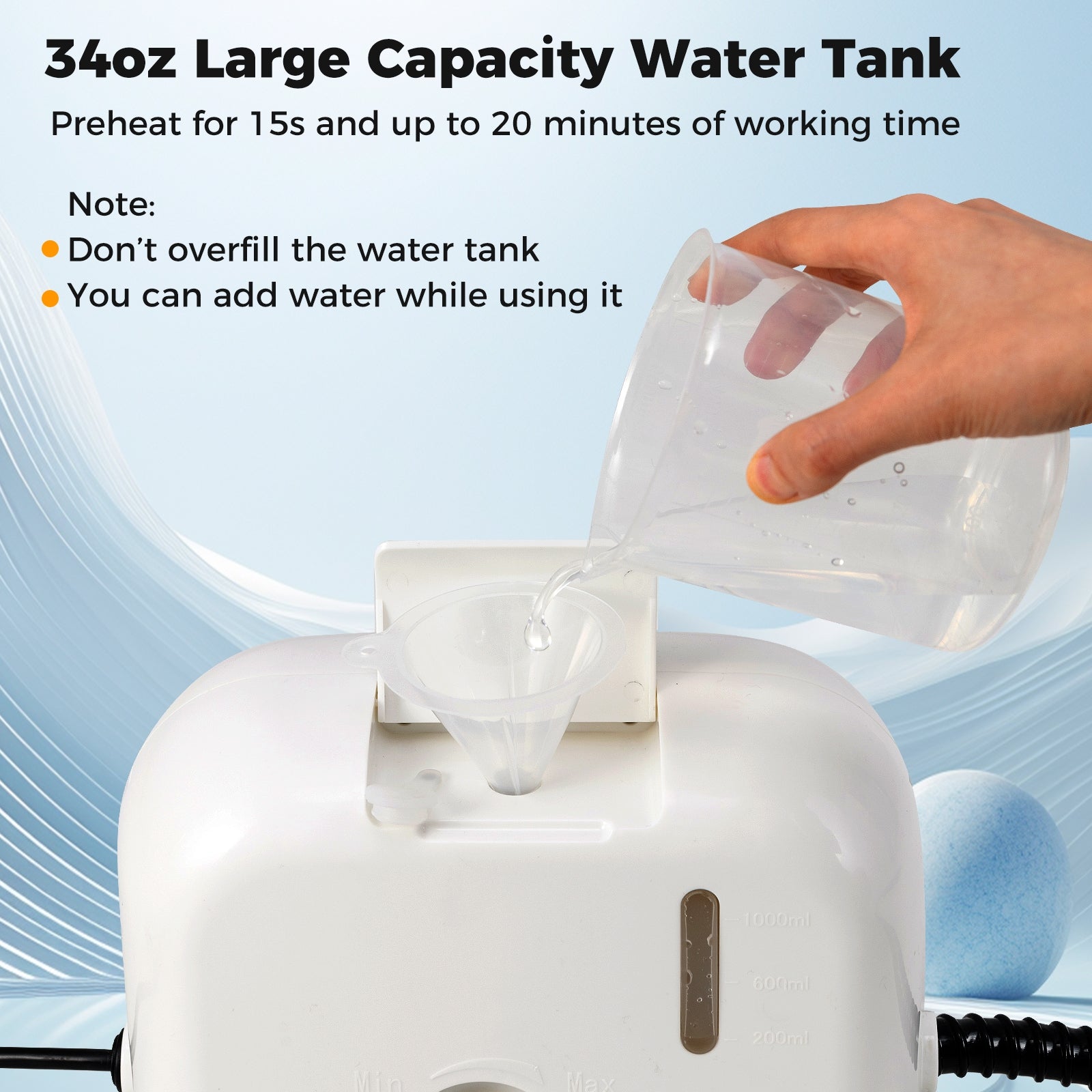 1500W Portable Steam Cleaner, 34 oz Water Tank, White Vacuums & Cleaners at Gallery Canada