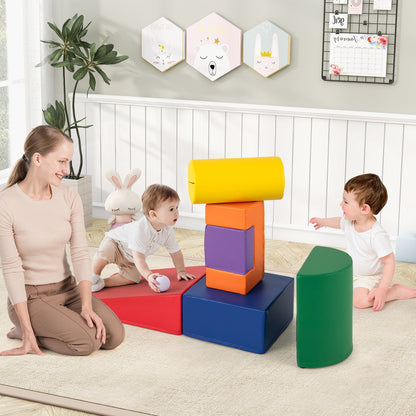 6 Pieces Foam Climbing Blocks, Indoor Activity Playset, Rectangles, Orange Climbers & Slides at Gallery Canada