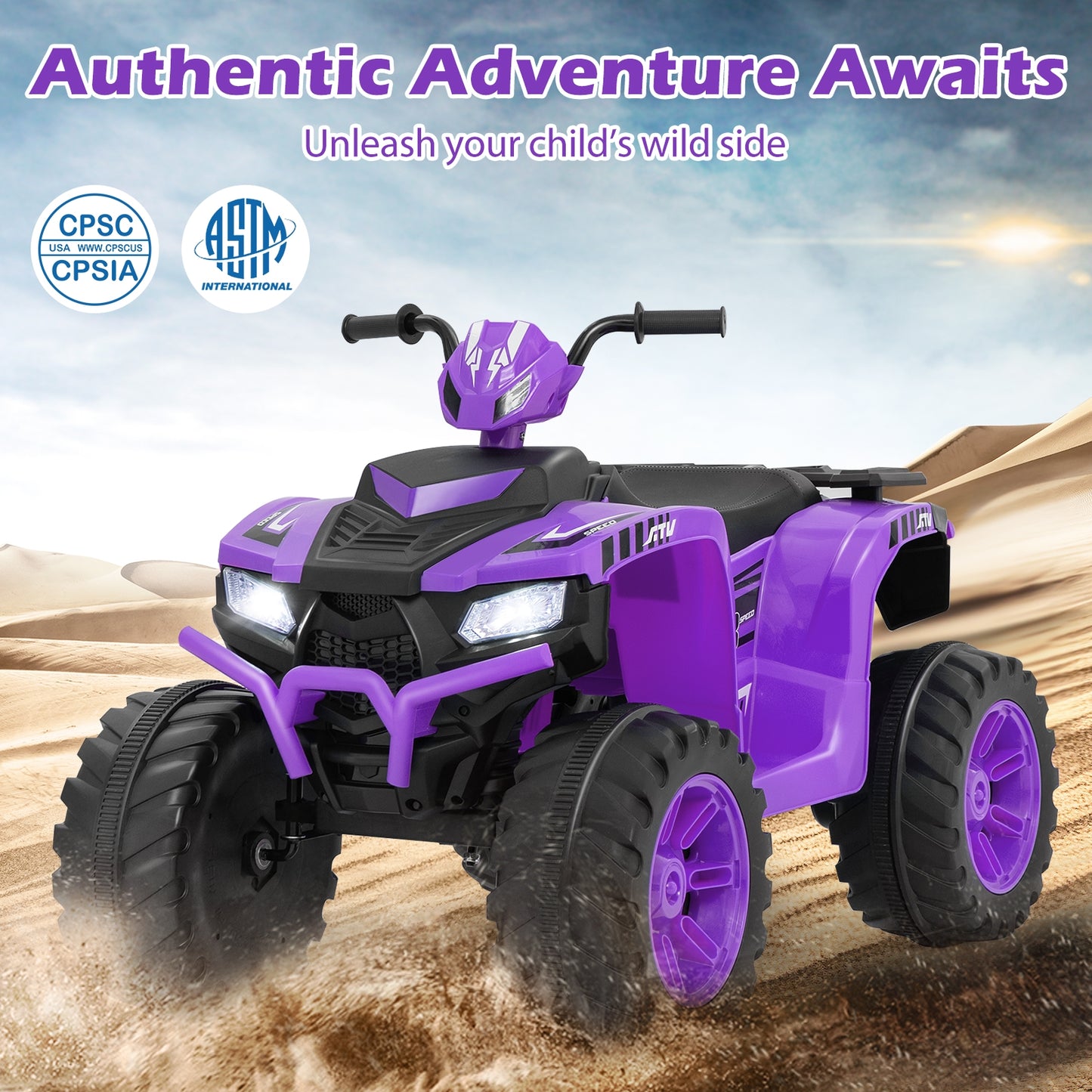 24V Kids Electric ATV, Wireless, For Toddlers 3-8 Years, Purple Powered Ride On Toys at Gallery Canada