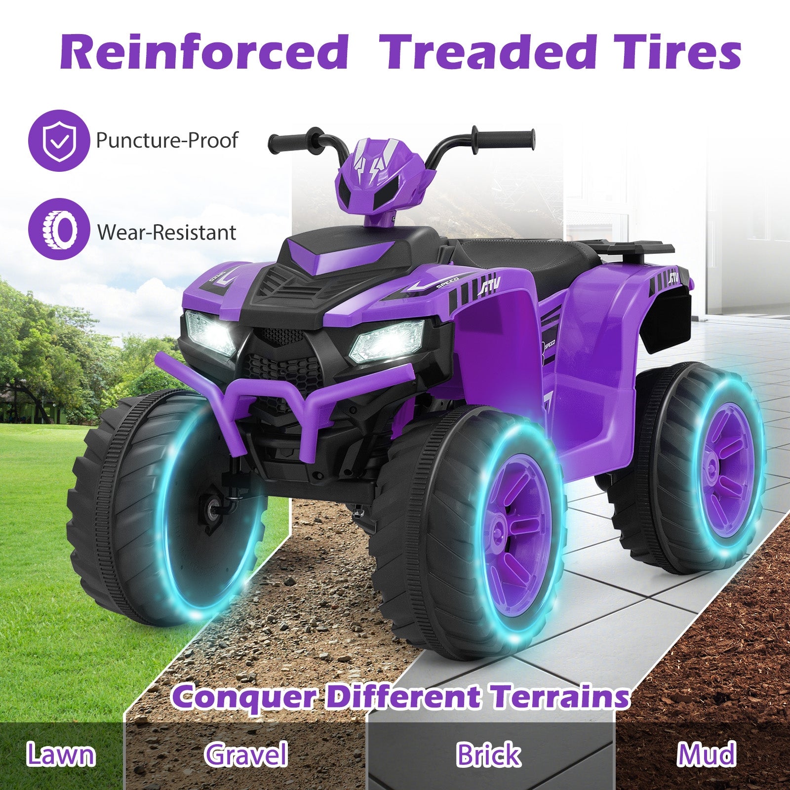 24V Kids Electric ATV, Wireless, For Toddlers 3-8 Years, Purple Powered Ride On Toys at Gallery Canada