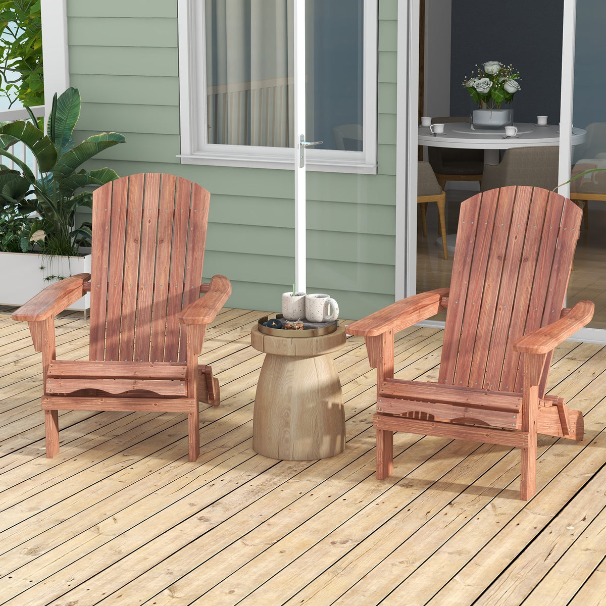 Folding Adirondack Chair Set, Brown Adirondack Chairs at Gallery Canada