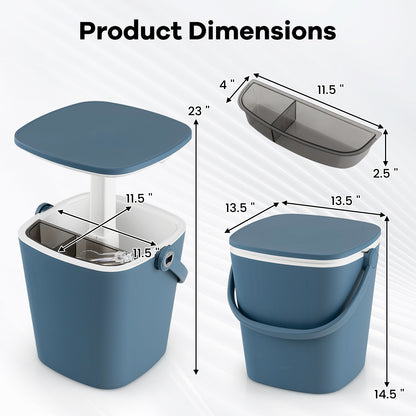 3-In-1 Portable Cooler Bar Table, With Bottle Opener And Lift Top Lid, Blue Coolers at Gallery Canada