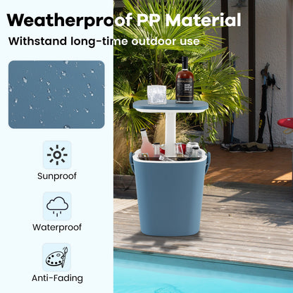 3-In-1 Portable Cooler Bar Table, With Bottle Opener And Lift Top Lid, Blue Coolers at Gallery Canada