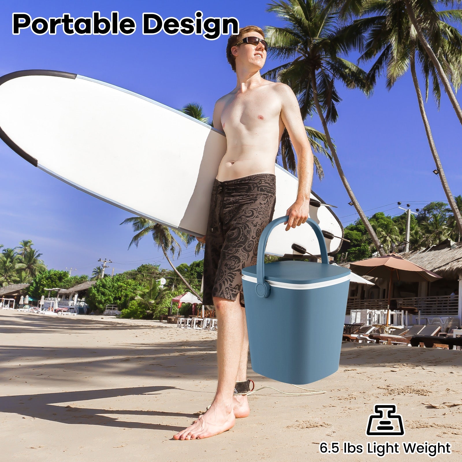 3-In-1 Portable Cooler Bar Table, With Bottle Opener And Lift Top Lid, Blue Coolers at Gallery Canada