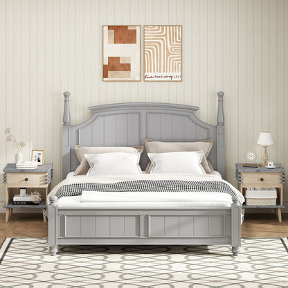 3-Tier Bedside Table, Antique Grey Faux Marble Top, Grey Nightstands at Gallery Canada