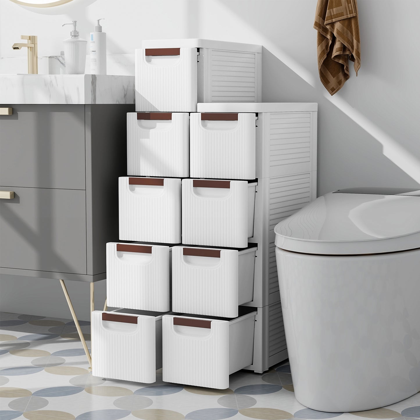 4-Drawer Rolling Organizer Unit, Narrow Storage Cabinet, White Dressers & Chests at Gallery Canada
