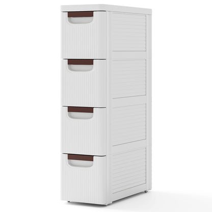 4-Drawer Rolling Organizer Unit, Narrow Storage Cabinet, White Dressers & Chests at Gallery Canada