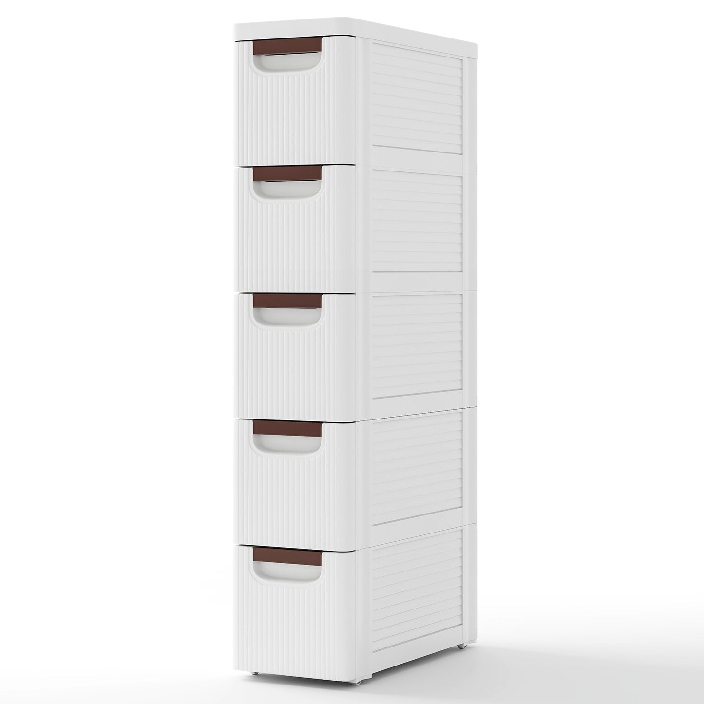 5-Drawer Rolling Organizer Unit, Narrow Storage Cabinet, White Dressers & Chests White at Gallery Canada