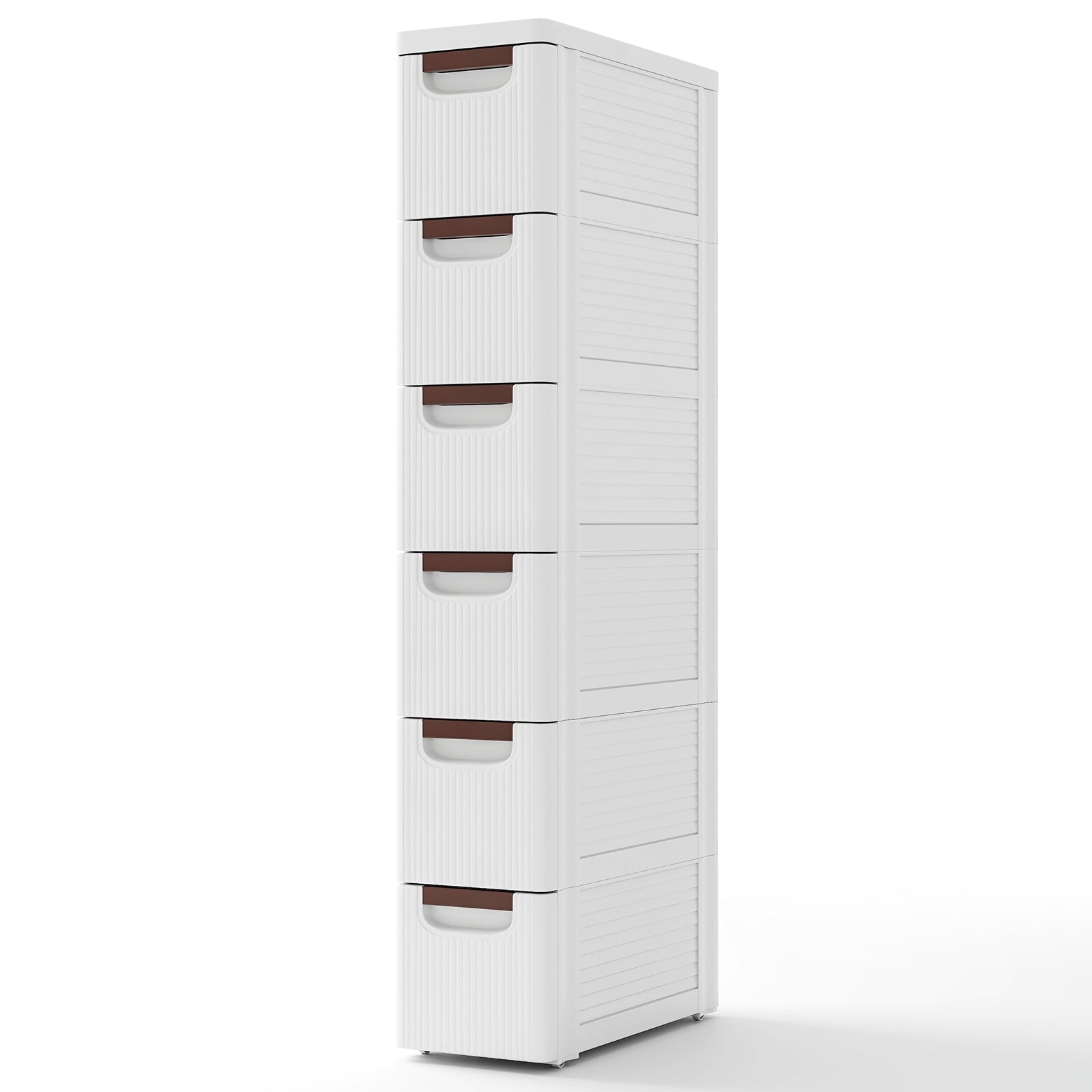 6-Drawer Rolling Organizer Unit, Narrow Storage Cabinet, White Dressers & Chests White at Gallery Canada