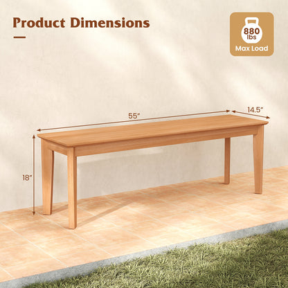 55 Inches Teak Wood Bench, 880 LBS Weight Capacity, Natural Outdoor Benches at Gallery Canada