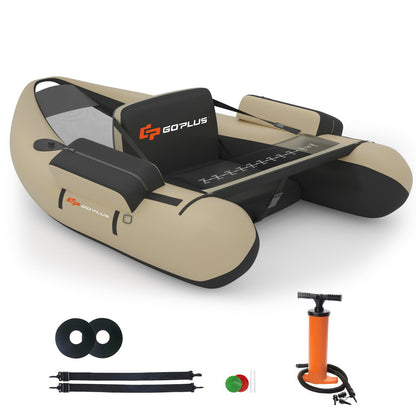 Inflatable Fishing Float Tube, With Pump Storage Pockets And Fish Ruler, Beige Surfing at Gallery Canada