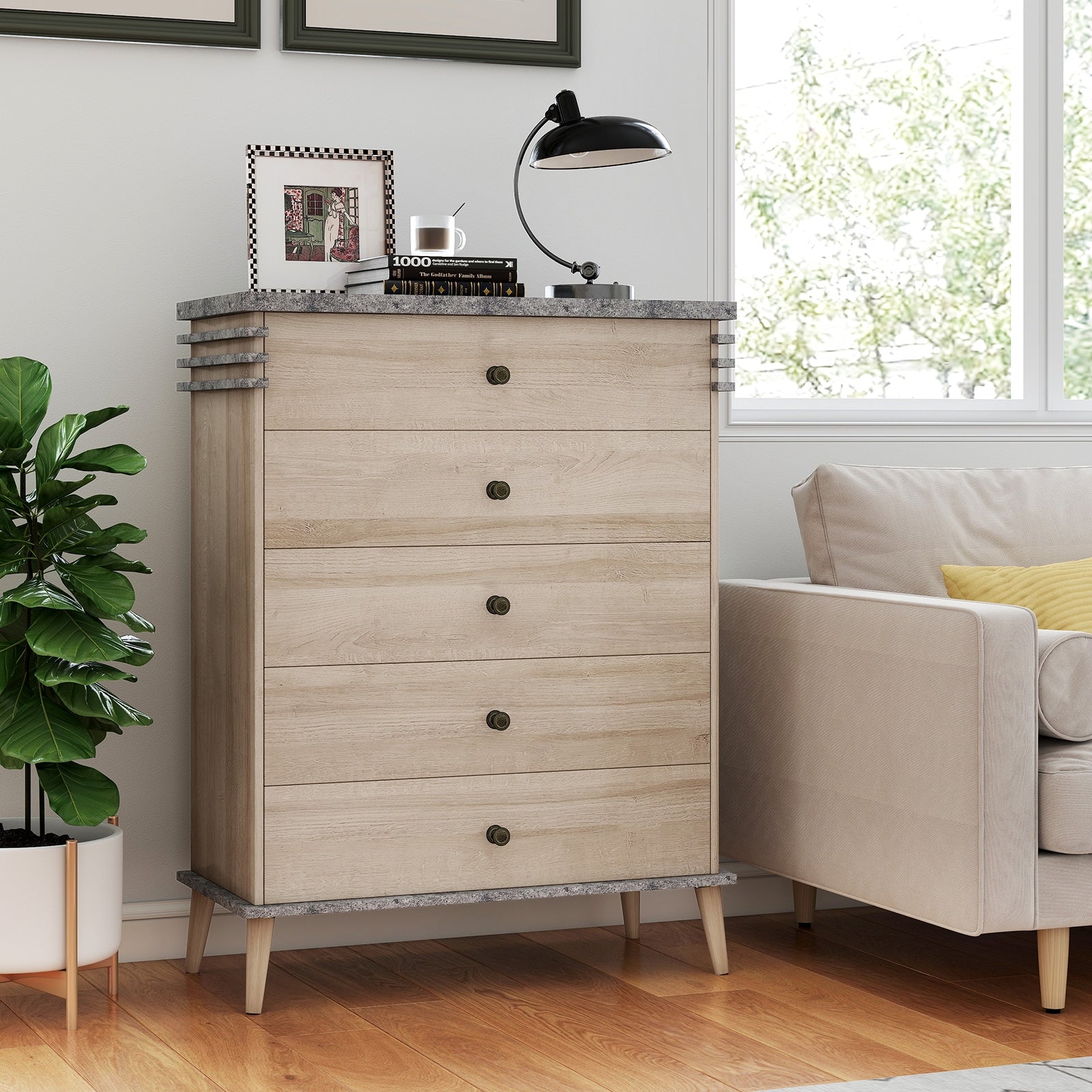 Farmhouse Chest Dresser, Tall Storage Organizer, Grey Dressers & Chests at Gallery Canada