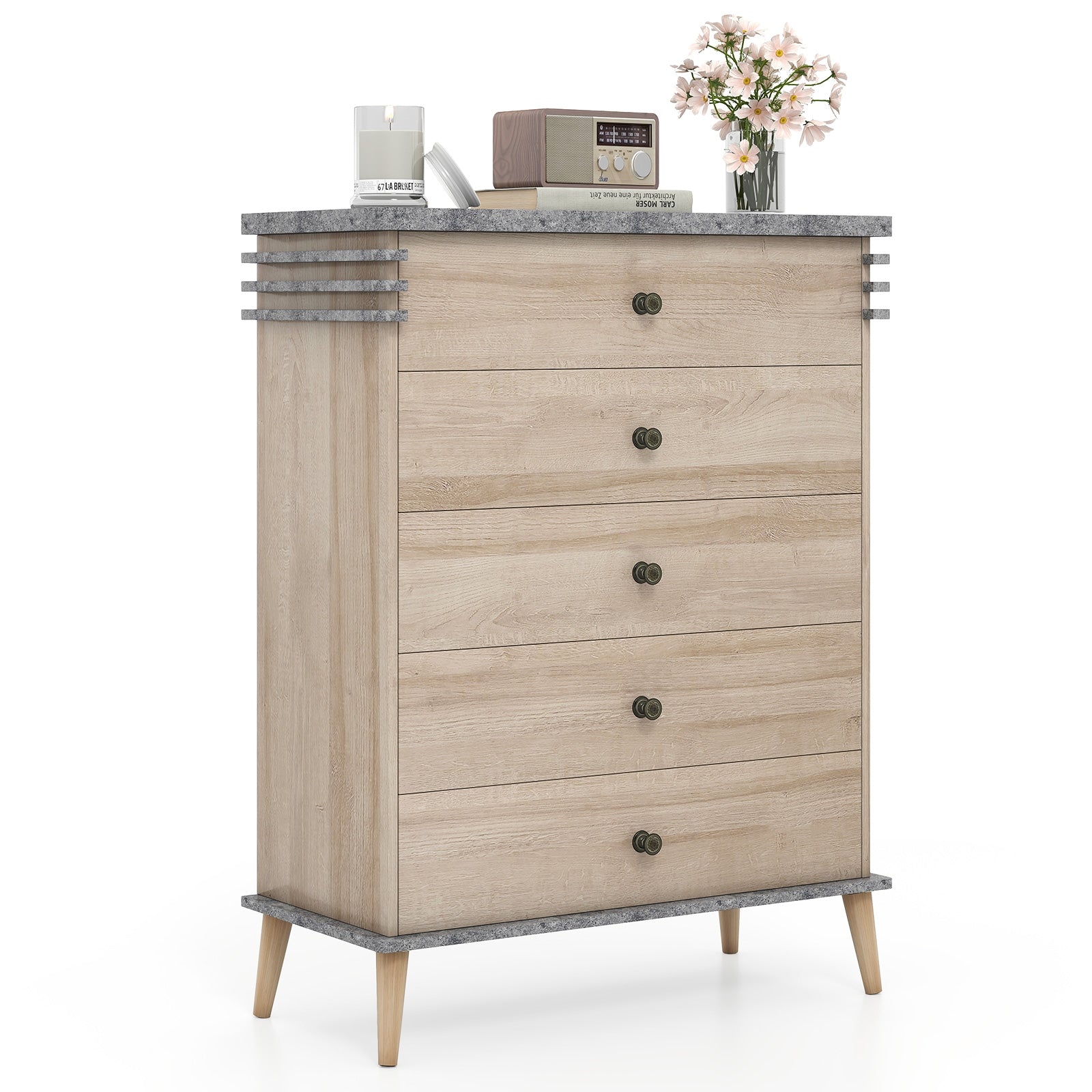 Farmhouse Chest Dresser, Tall Storage Organizer, Grey Dressers & Chests Gray at Gallery Canada