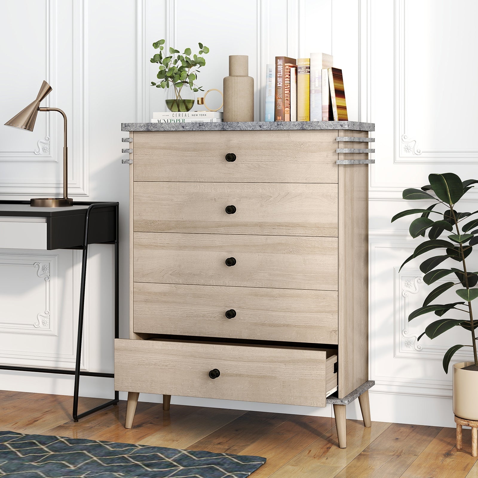 Farmhouse Chest Dresser, Tall Storage Organizer, Grey Dressers & Chests at Gallery Canada