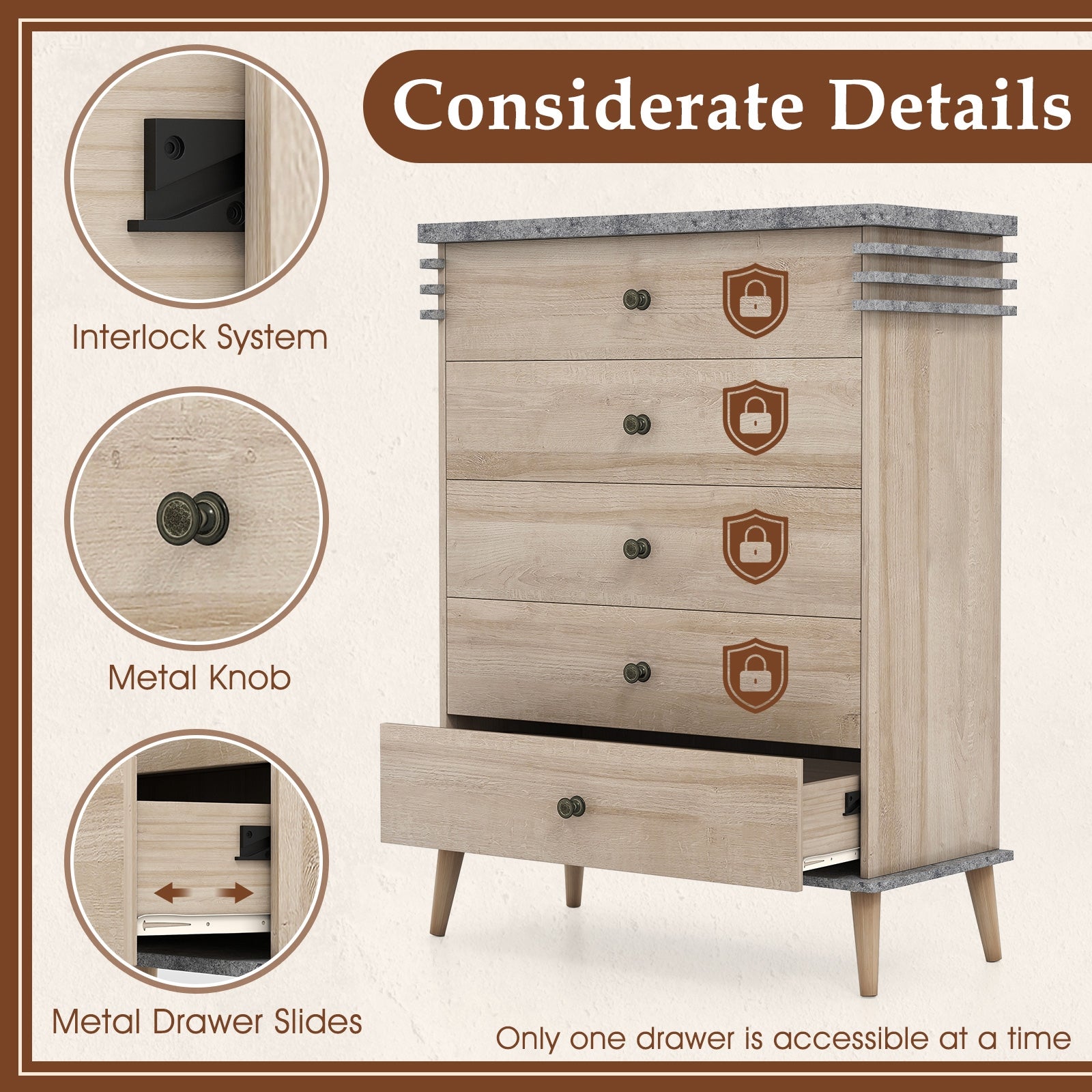Farmhouse Chest Dresser, Tall Storage Organizer, Grey Dressers & Chests at Gallery Canada