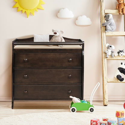 Baby Changing Table, 3 Drawers, Safety Belt, Brown Changing Tables at Gallery Canada