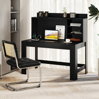 Modern Computer Desk With Hutch, Storage Shelves, Black Computer Desks at Gallery Canada
