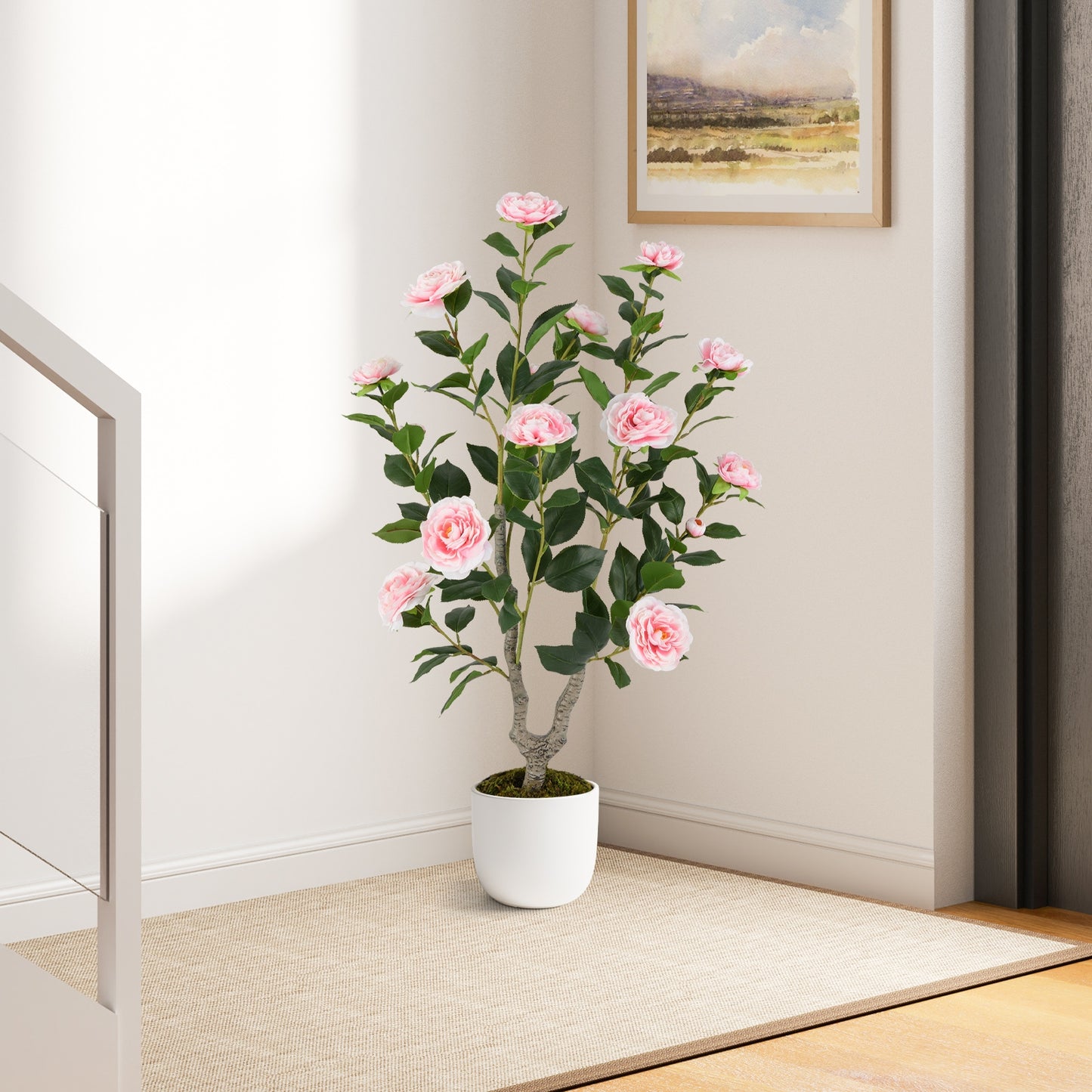 36 Inch Artificial Camellia Tree, Blooming Flower, 1 Pack, Pink Faux Plants at Gallery Canada