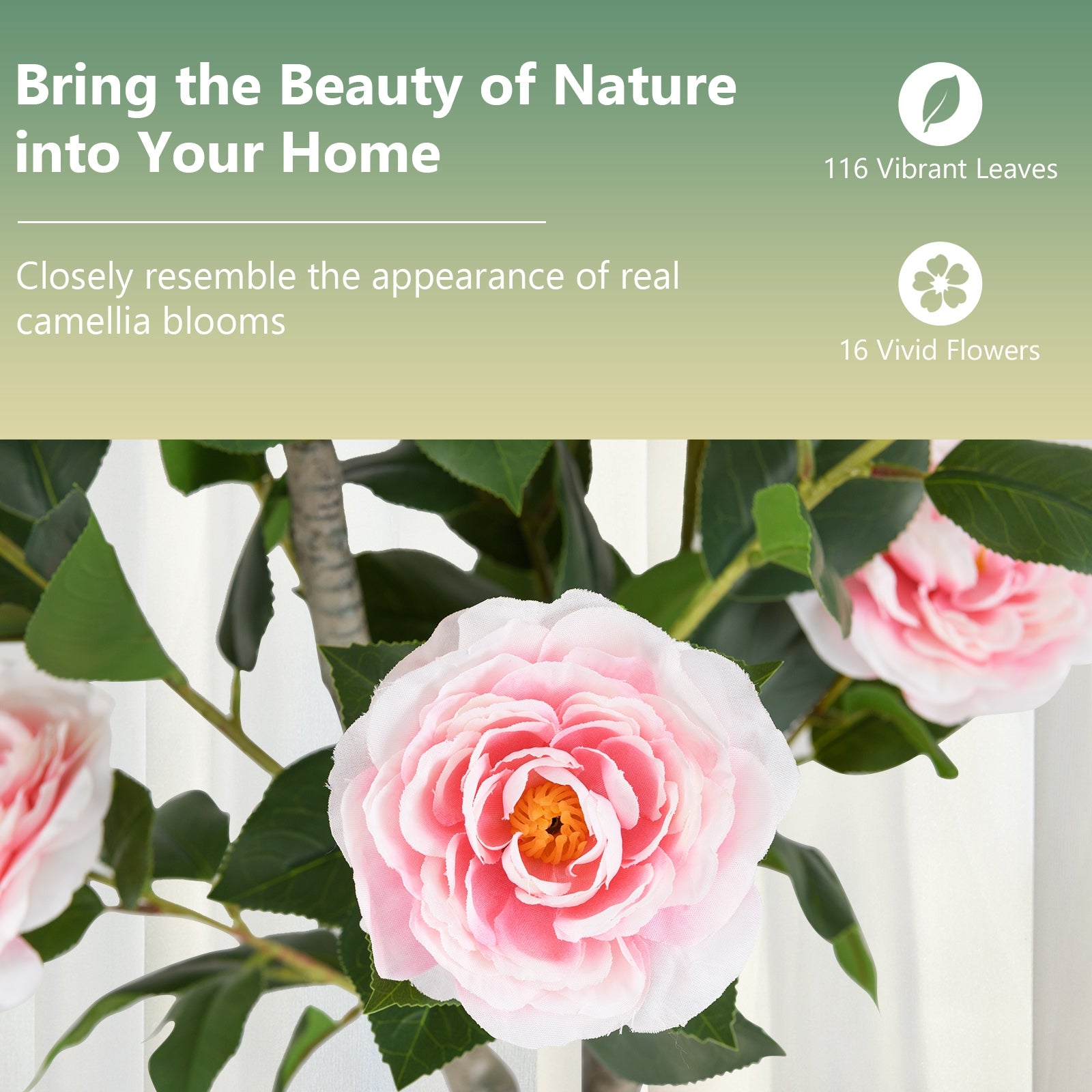 36 Inch Artificial Camellia Tree, Blooming Flower, 1 Pack, Pink Faux Plants at Gallery Canada
