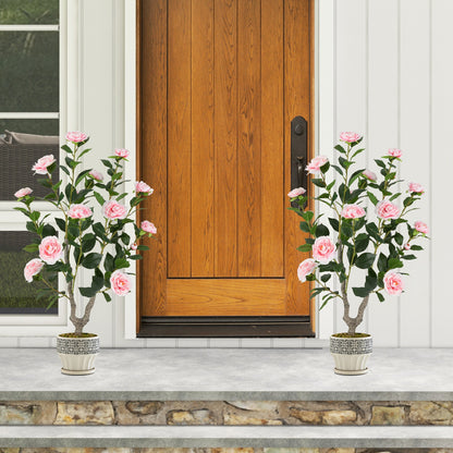 36 Inch Artificial Camellia Tree, Blooming Flower, 1 Pack, Pink Faux Plants at Gallery Canada