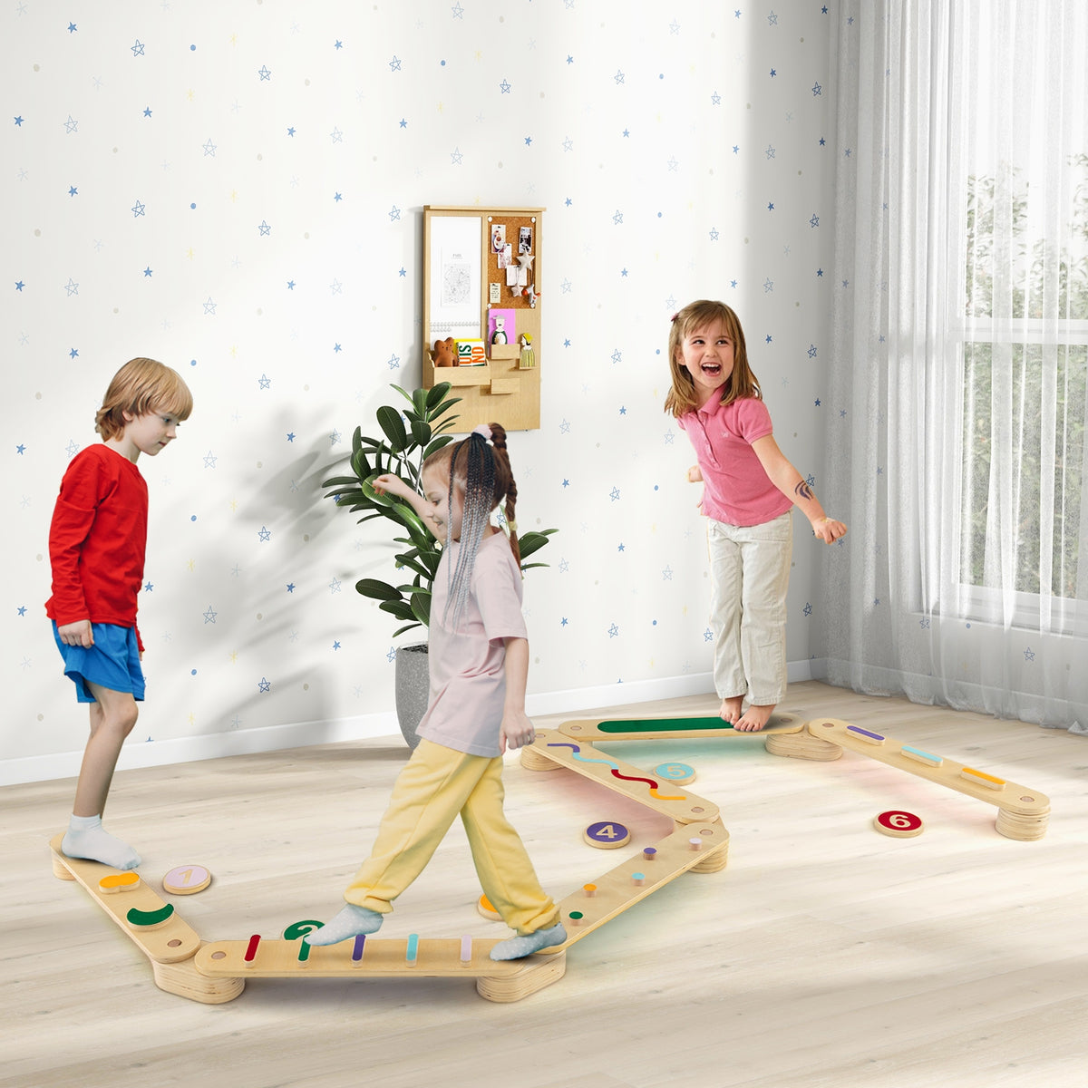 Wooden Balance Beam Set With Stepping Stones, Multicolor Toy Sports at Gallery Canada