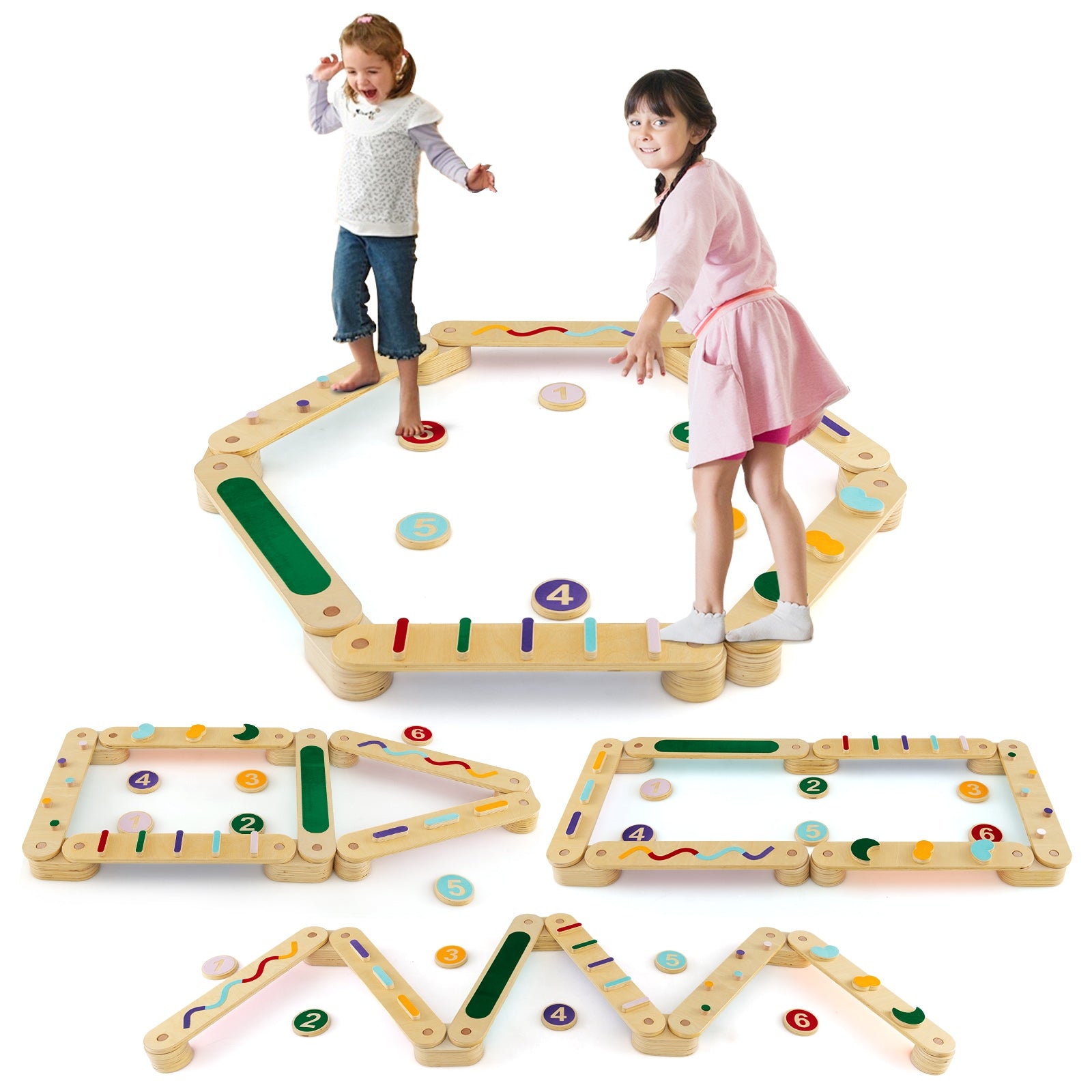 Wooden Balance Beam Set With Stepping Stones, Multicolor Toy Sports at Gallery Canada