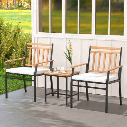 3-Piece Acacia Wood Patio Conversation Set, White Patio Conversation Sets at Gallery Canada