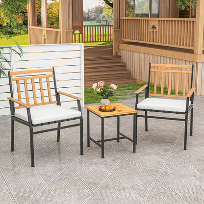 3-Piece Acacia Wood Patio Conversation Set, White Patio Conversation Sets at Gallery Canada
