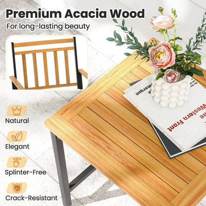3-Piece Acacia Wood Patio Conversation Set, White Patio Conversation Sets at Gallery Canada