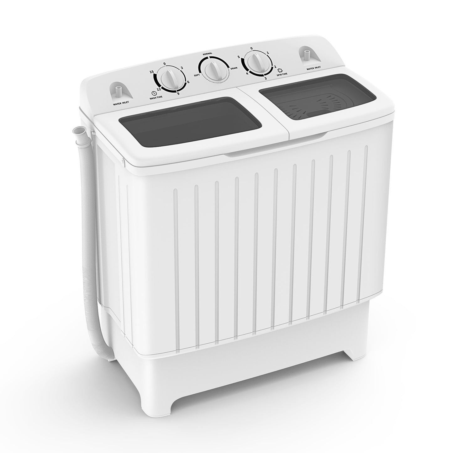 20 Lbs Portable Washing Machine, Built-In Gravity Drain, Gray Washing Machines at Gallery Canada