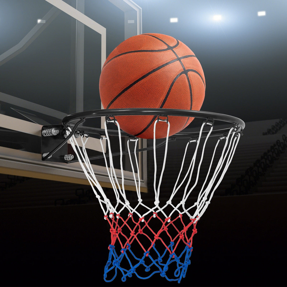 18 Inch Basketball Rim Replacement, All Weather Net, Black Sport Equipments at Gallery Canada