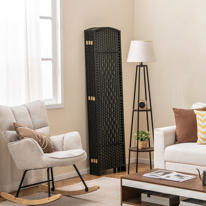 8-Panel Folding Room Divider, Hand-Woven Texture, Solid Wood Frame, Black Room Dividers at Gallery Canada