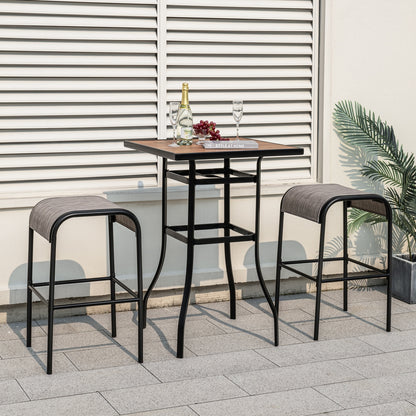Set Of 2 Metal Bar Stools, Curved Fabric Seat, Patio Bar Stools at Gallery Canada