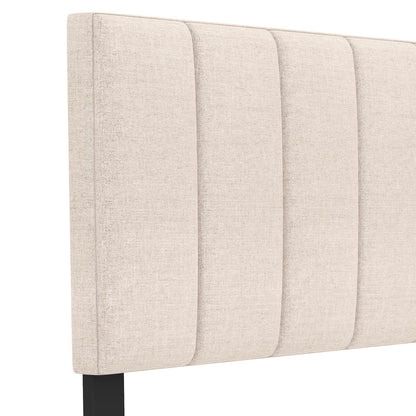Linen Upholstered Headboard, Solid Wood Legs, Adjustable Width, Beige Headboards at Gallery Canada