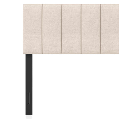 Linen Upholstered Headboard, Solid Wood Legs, Adjustable Width, Beige Headboards at Gallery Canada
