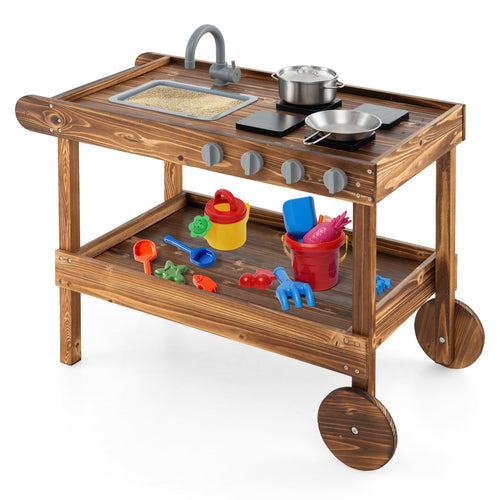 Outdoor Movable Mud Kitchen, Natural