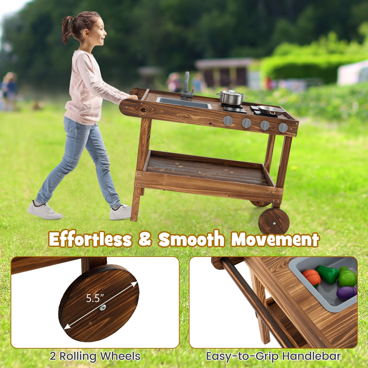 Outdoor Movable Mud Kitchen, Natural Play Kitchen Sets at Gallery Canada