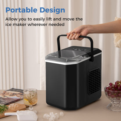 Countertop Ice Maker With Self-Cleaning, Black Ice Makers at Gallery Canada