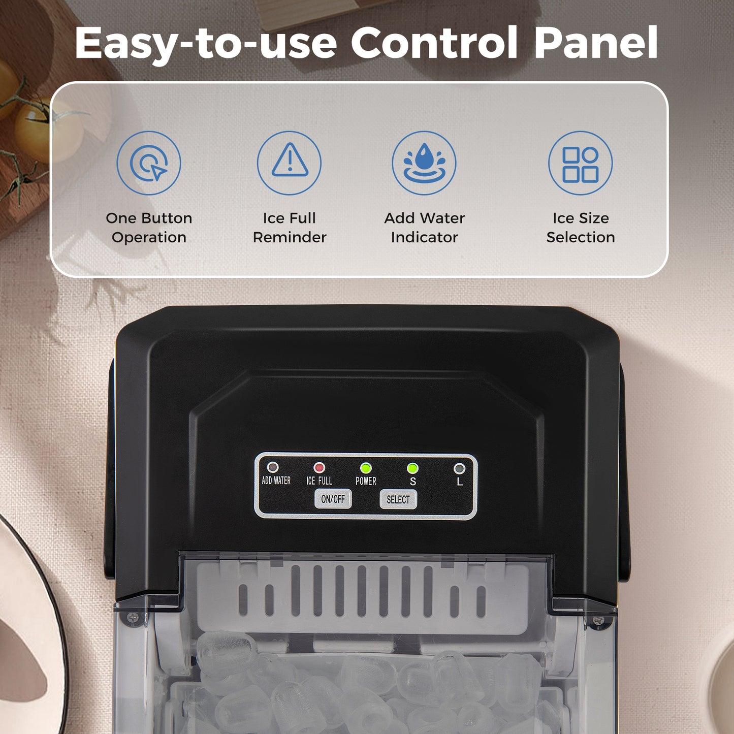 Countertop Ice Maker With Self-Cleaning, Black Ice Makers at Gallery Canada