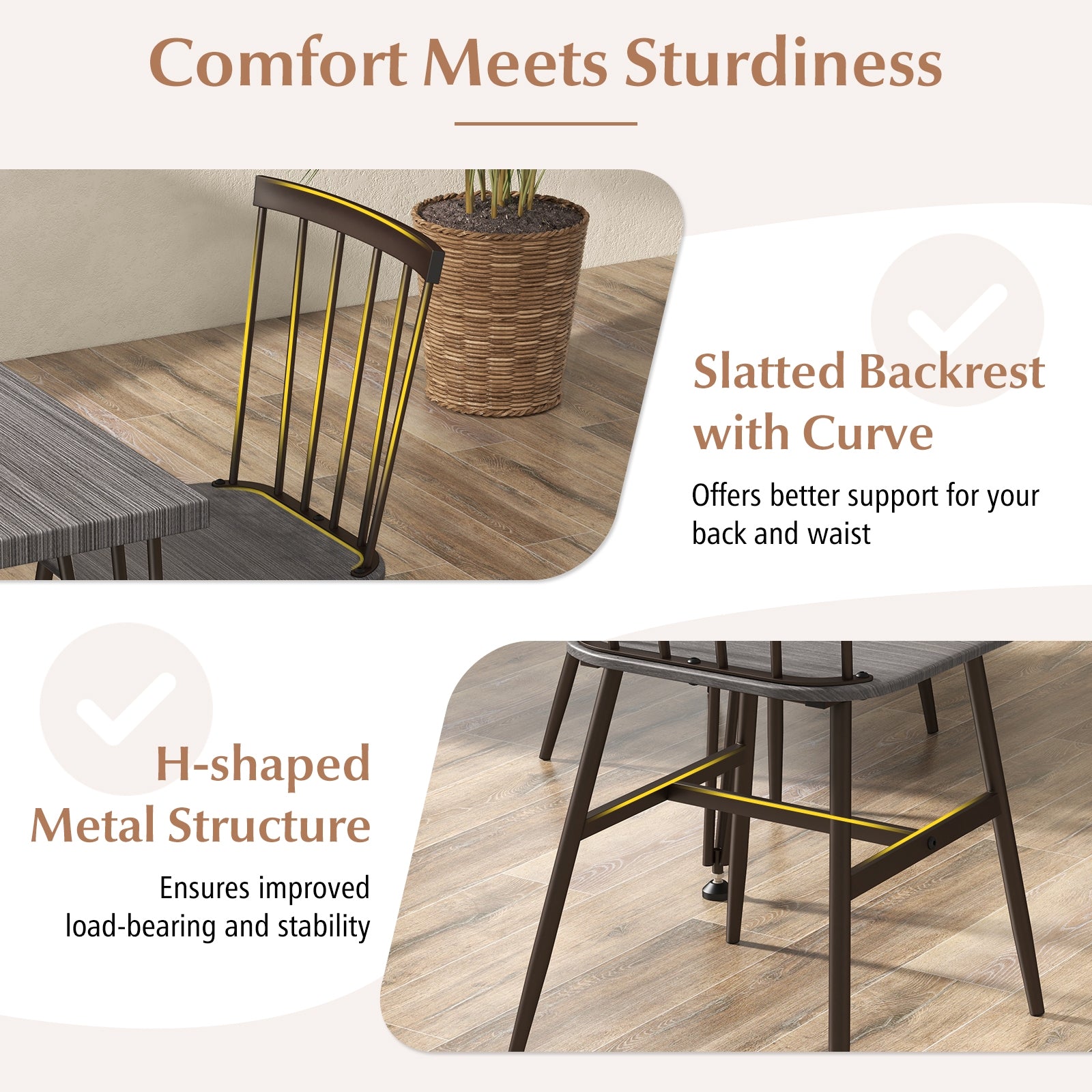 5-Piece Dining Table Set For 4, 360° Swivel Feet, Small Place, Gray, Grey Oak Dining Room Sets at Gallery Canada