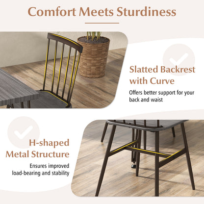 5-Piece Dining Table Set For 4, 360° Swivel Feet, Small Place, Gray, Grey Oak Dining Room Sets at Gallery Canada