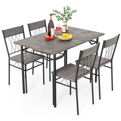 5-Piece Dining Table Set For 4, Kitchen Table And 4 Chairs, Gray Dining Room Sets at Gallery Canada