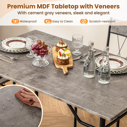 5-Piece Dining Table Set For 4, Kitchen Table And 4 Chairs, Gray Dining Room Sets at Gallery Canada