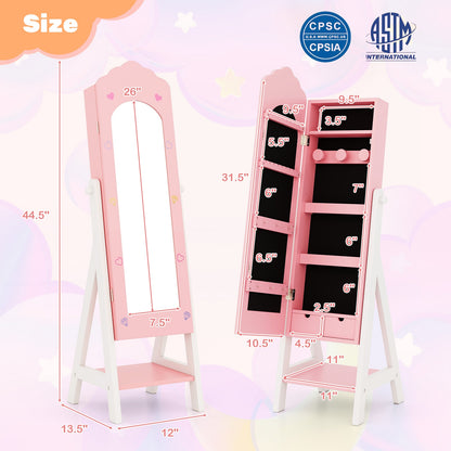 Kids Vanity Set, Jewelry Armoire Cabinet, Full-Length Mirror, Pink Kids Vanities at Gallery Canada