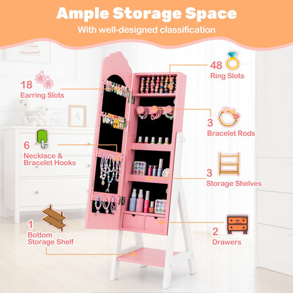 Kids Vanity Set, Jewelry Armoire Cabinet, Full-Length Mirror, Pink Kids Vanities at Gallery Canada