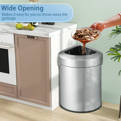 60L Stainless Steel Corner Trash Bin With Lid, Silver Kitchen Organization at Gallery Canada