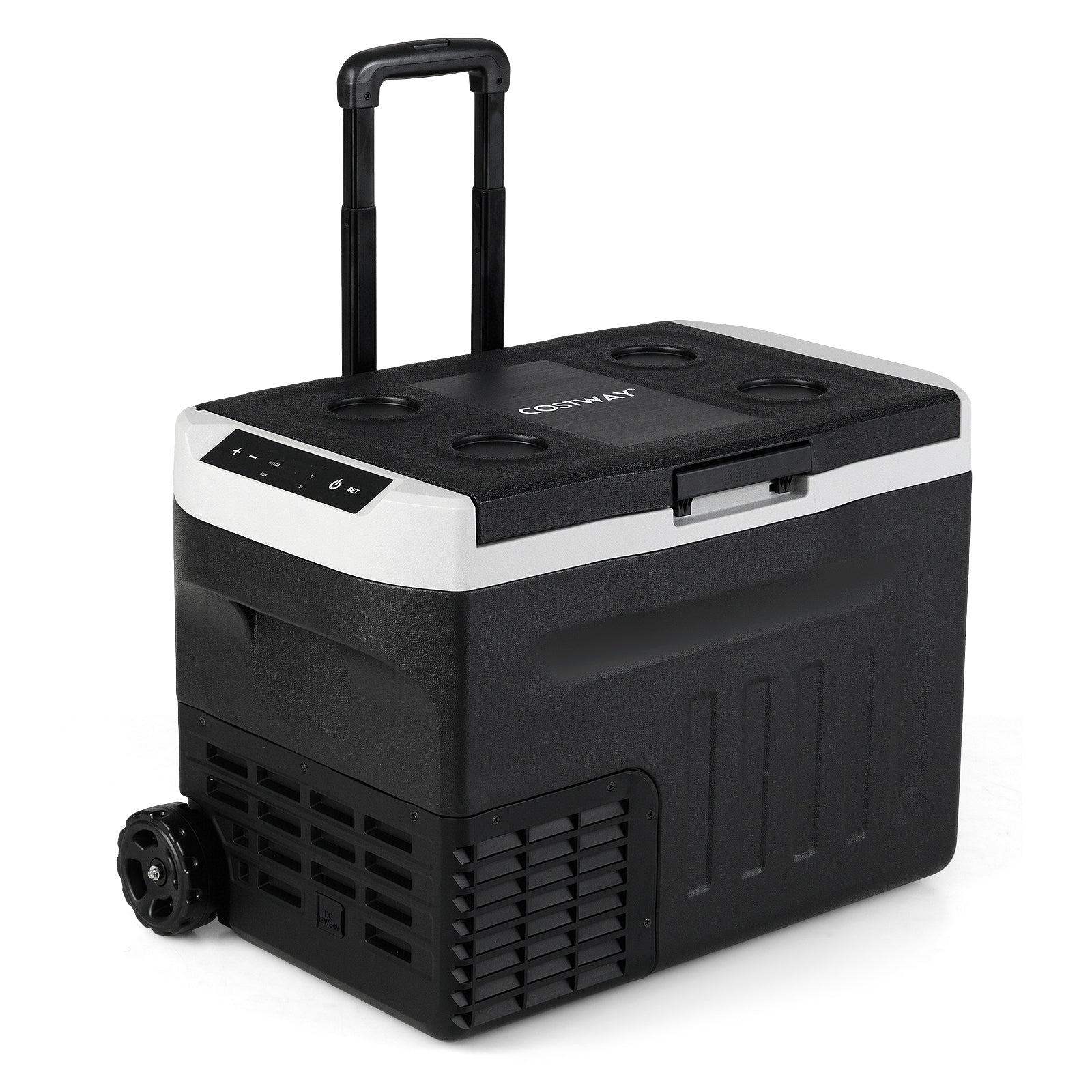 12V Car Refrigerator 32QT, Touch Panel, Removable Divider, Black Coolers Black at Gallery Canada