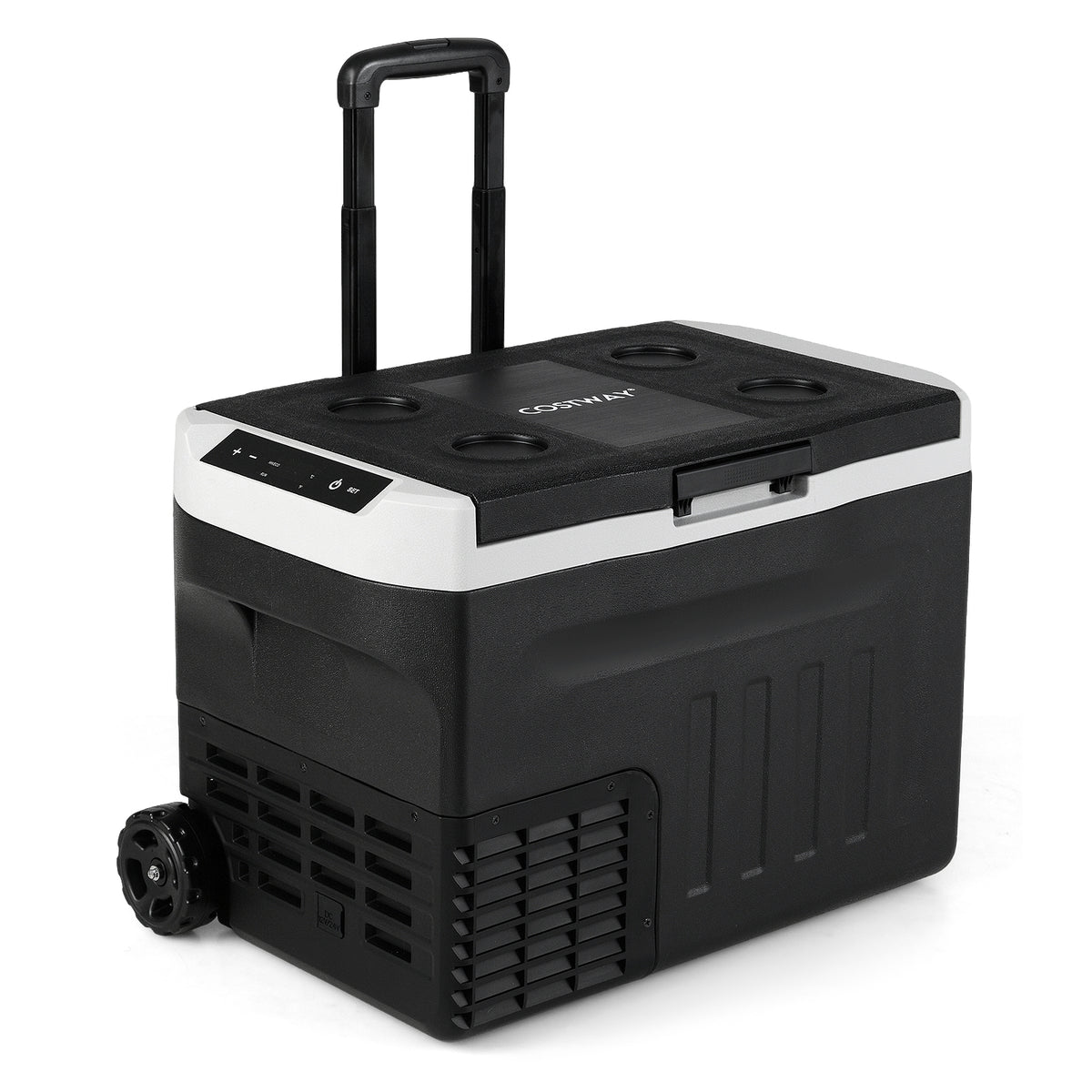 12V Car Refrigerator 32QT, Touch Panel, Removable Divider, Black Coolers Black at Gallery Canada